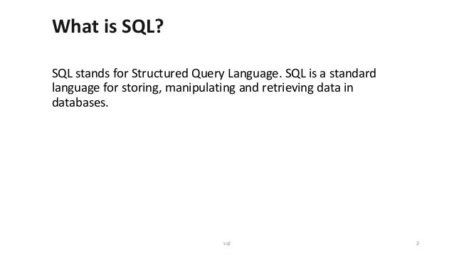 Sql in dbms