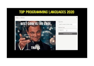 Top Programming Languages 2020
 