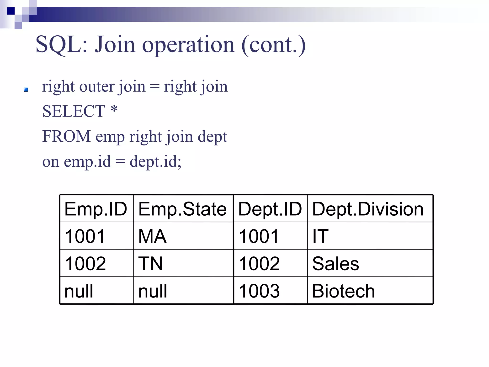 SQL.ppt | Databases | Computer Software and Applications