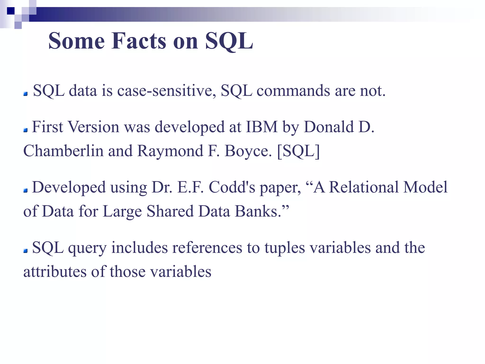 SQL.ppt | Databases | Computer Software and Applications