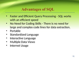 structure query language with DATABASE MANAGEMENT | PPT
