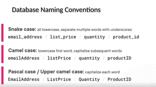 Database Naming Conventions
 