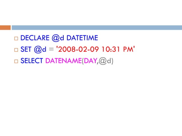 T-SQL Data Types (Quick Overview) | PPT