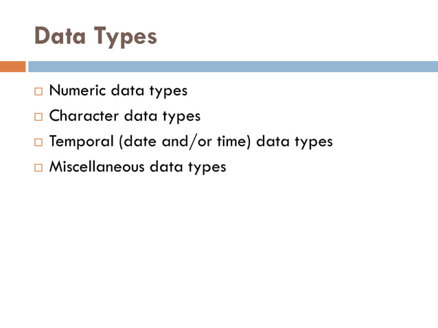 T-SQL Data Types (Quick Overview) | PPT
