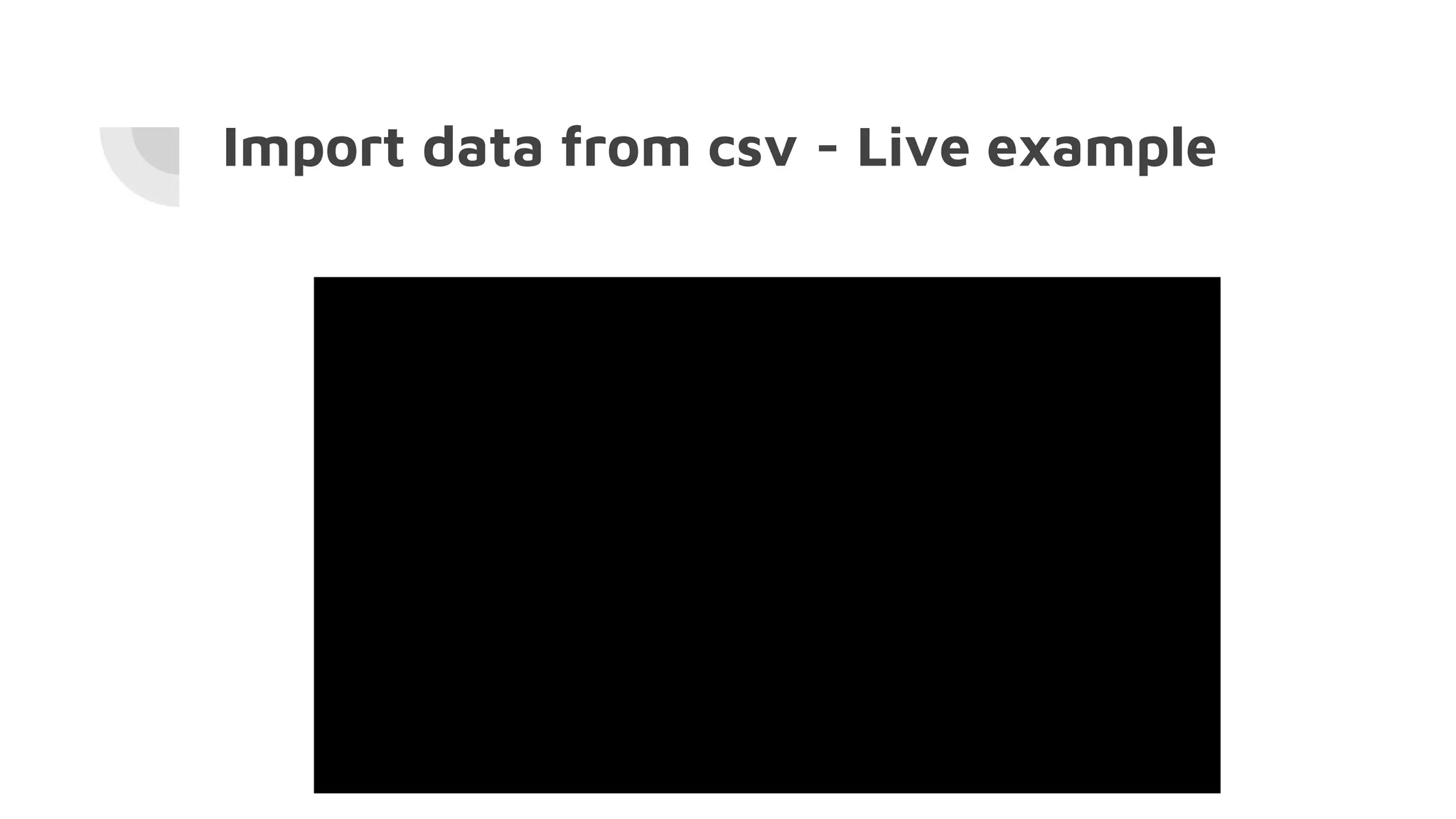 Import data from csv - Live example
 