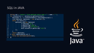 SQL Injection in JAVA | PPTX