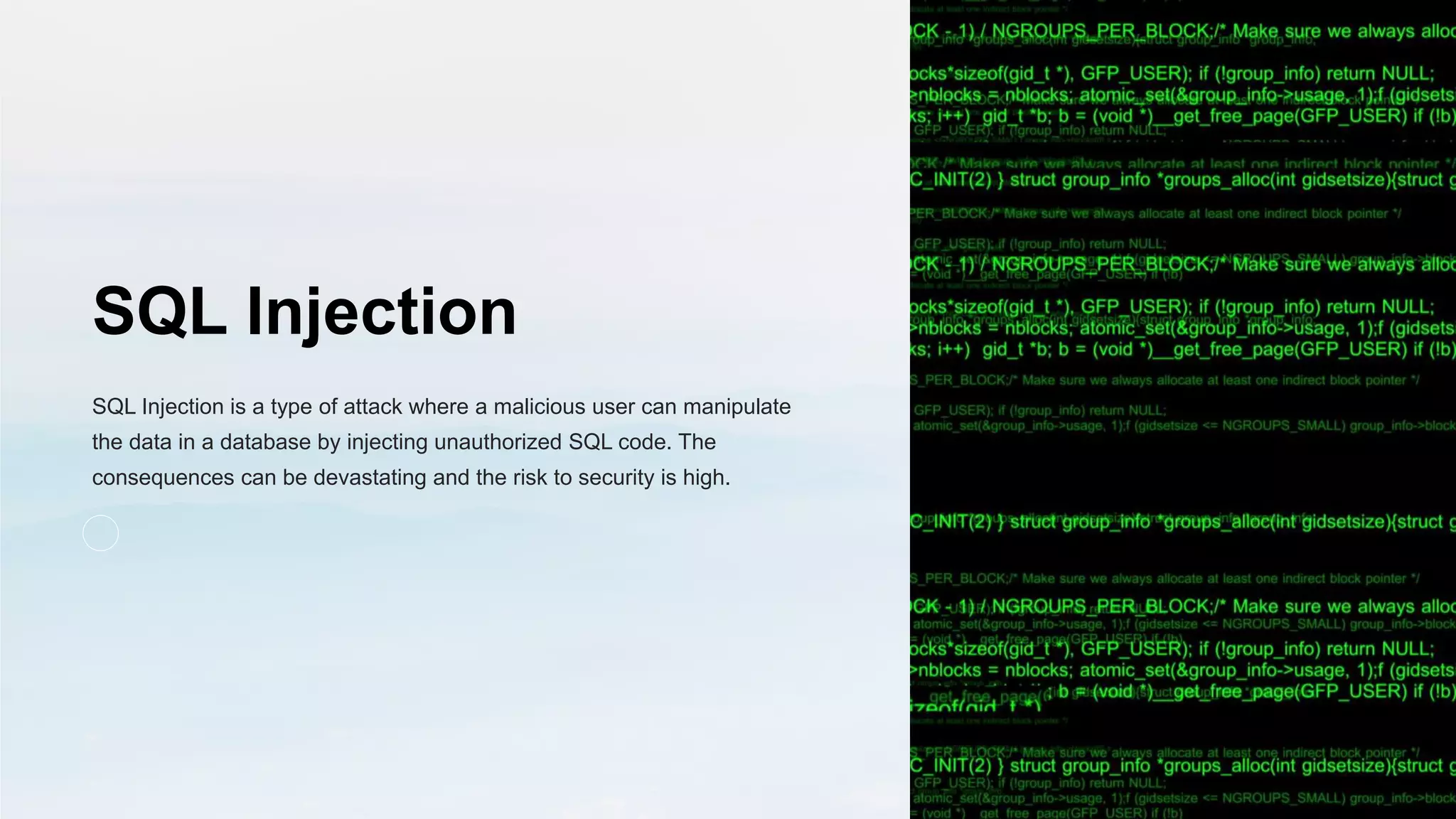 SQL Injection: Unraveling the Threats | PPTX image.