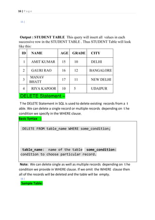 SQL- MOST IMPORTANT CONCEPTS | PDF