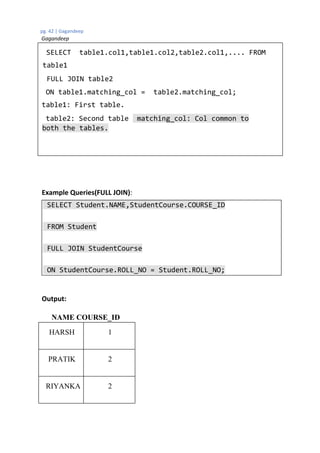 SQL- MOST IMPORTANT CONCEPTS | PDF