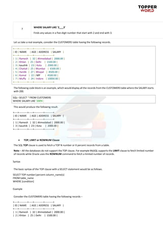 SQL-Notes.pdf mba students database note | PDF