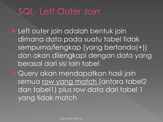 Sql outer join | PPTX