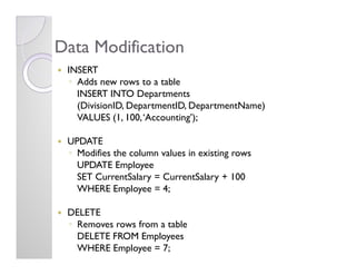 SQL Overview