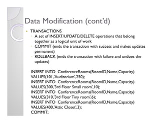 SQL Overview