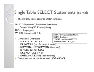 SQL Overview