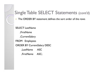SQL Overview