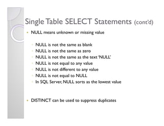 SQL Overview