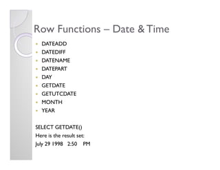 SQL Overview