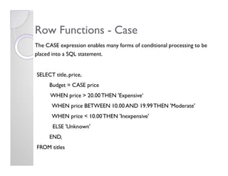 SQL Overview