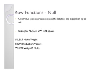 SQL Overview