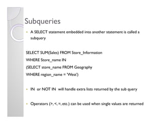 SQL Overview