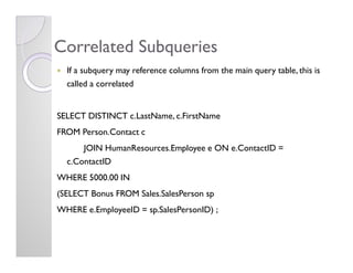 SQL Overview