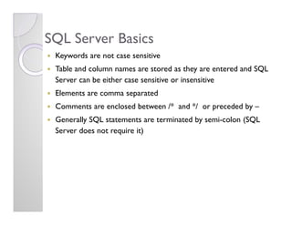 SQL Overview