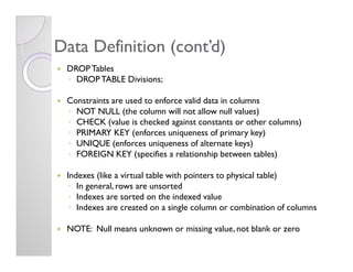 SQL Overview