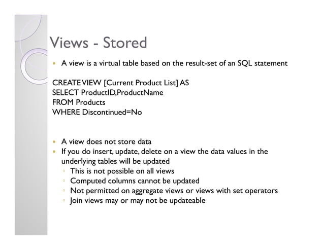 SQL Overview | PPT