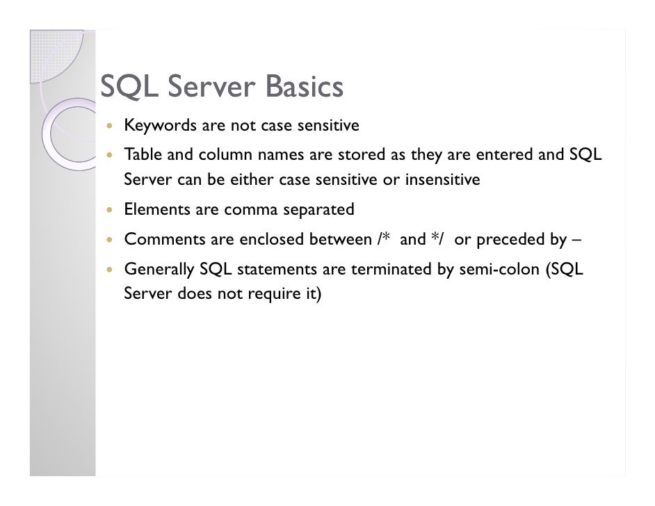 SQL Overview