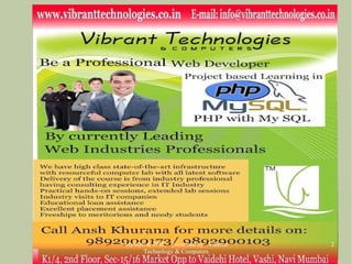 MySQL & PHP, presented by Vibrant
Technology & Computers
2
 