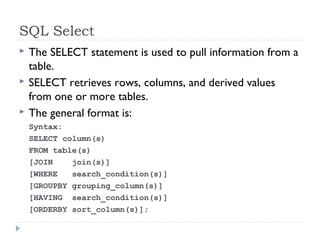 Sql select | PPT