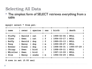 Sql select | PPT