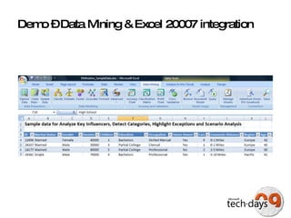 Demo – Data Mining & Excel 20007 integration   