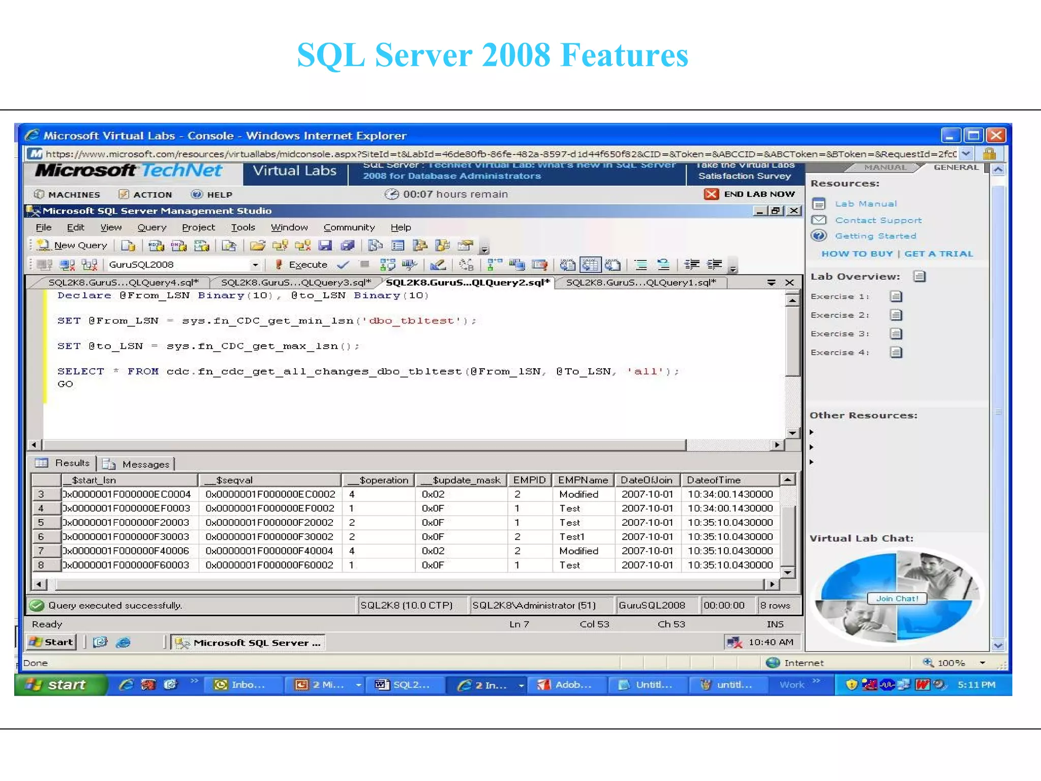 SQL Server 2008 Features 