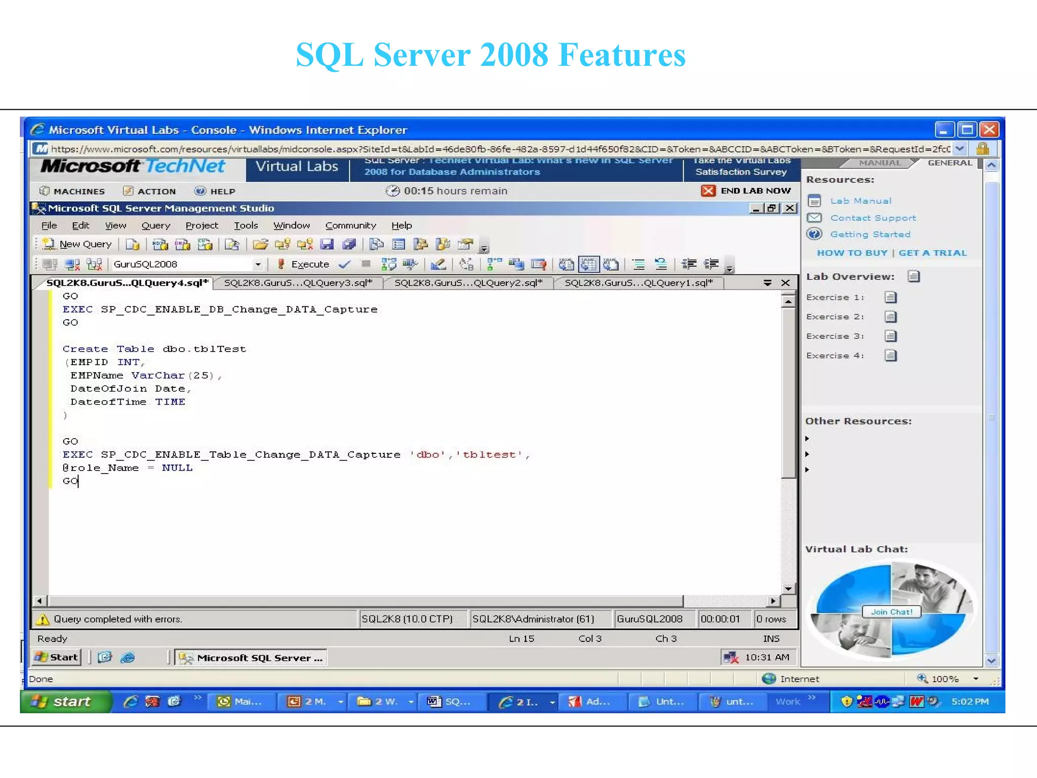 SQL Server 2008 Features 