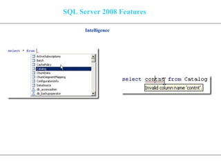 SQL Server 2008 Features Intelligence 