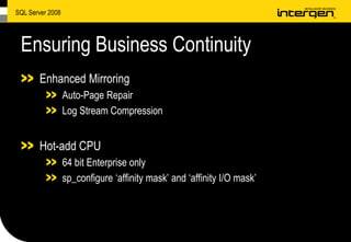 SQL Server 2008 Highlights