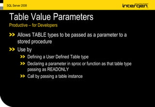 SQL Server 2008 Highlights