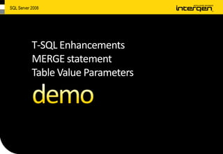 SQL Server 2008 Highlights