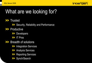 SQL Server 2008 Highlights