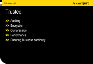 SQL Server 2008 Highlights