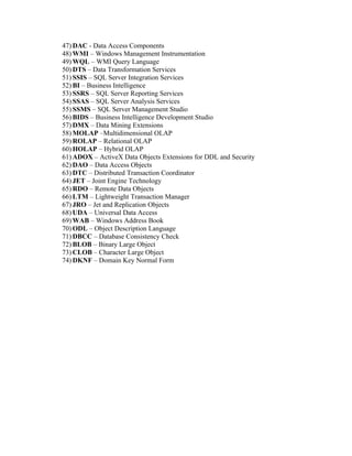 SQL Server Abbreviations | PDF