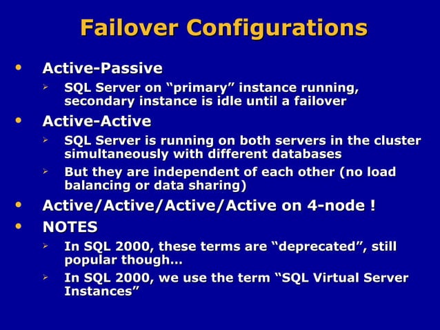 SQL Server Cluster Presentation | PPT
