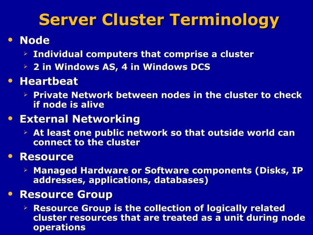 SQL Server Cluster Presentation | PPT