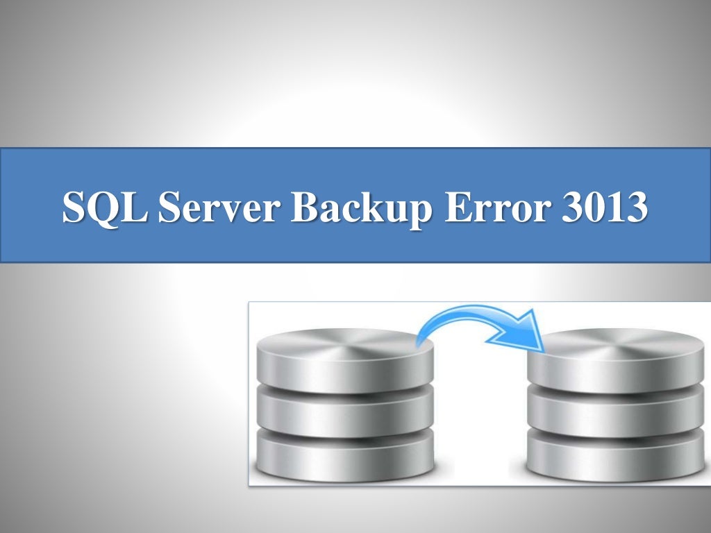 SQL Server Backup Error 3013 
