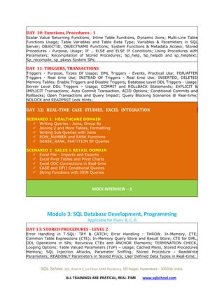 SQL Server Developer Course Online Training | PDF