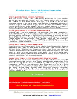 SQL Server Developer Course Online Training | PDF