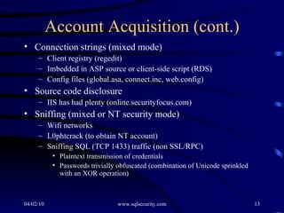 SQL Server Security - Attack | PPT