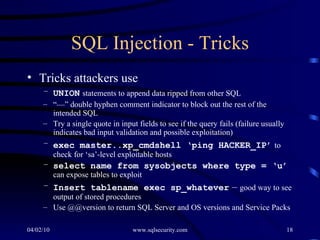 SQL Server Security - Attack | PPT