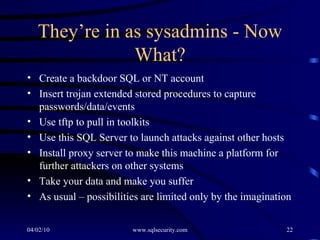 SQL Server Security - Attack | PPT